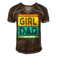 Girl Dad With Daughters For Men Men's Short Sleeve V-neck 3D Print Retro Tshirt Brown