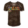 Girls Just Wanna Have Fundamental Rights V2 Men's Short Sleeve V-neck 3D Print Retro Tshirt Brown