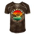 Glamping Definition Glamper Camping Men's Short Sleeve V-neck 3D Print Retro Tshirt Brown