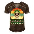 Glaucoma Warrior Skull Women Vintage Green Ribbon Glaucoma Glaucoma Awareness V2 Men's Short Sleeve V-neck 3D Print Retro Tshirt Brown