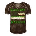 Glaucoma Warrior Usa Flag United States Flag Green Ribbon Glaucoma Glaucoma Awareness Men's Short Sleeve V-neck 3D Print Retro Tshirt Brown