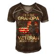 Grandpa For Men Fathers Day Im A Dad Grandpa Veteran Men's Short Sleeve V-neck 3D Print Retro Tshirt Brown