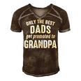 Grandpa Gift Only The Best Dads Get Promoted To Grandpa Men's Short Sleeve V-neck 3D Print Retro Tshirt Brown