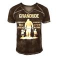 Grandude Grandpa Gift Grandude Best Friend Best Partner In Crime Men's Short Sleeve V-neck 3D Print Retro Tshirt Brown