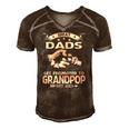 Great Dads Get Promoted To Grandpop Est 2021 Ver2 Men's Short Sleeve V-neck 3D Print Retro Tshirt Brown