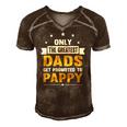 Greatest Dads Get Promoted To Pappy Grandpa Gift For Men Men's Short Sleeve V-neck 3D Print Retro Tshirt Brown