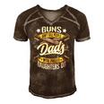Guns Dont Kill People Dads With Pretty Daughters Do Active Men's Short Sleeve V-neck 3D Print Retro Tshirt Brown