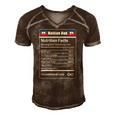 Haitian Dad Nutrition Facts Fathers Day Men's Short Sleeve V-neck 3D Print Retro Tshirt Brown