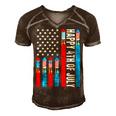 Happy 4Th Of July American Flag Fireworks Patriotic Outfits Men's Short Sleeve V-neck 3D Print Retro Tshirt Brown