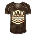 Happy Fathers Day Dad Dedicated And Devoted Men's Short Sleeve V-neck 3D Print Retro Tshirt Brown