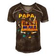 Happy Fathers Day Papa Mr Fix It For Dad Papa Father Men's Short Sleeve V-neck 3D Print Retro Tshirt Brown
