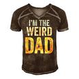 Having A Weird Dad Builds Character Im The Weird Dad Men's Short Sleeve V-neck 3D Print Retro Tshirt Brown