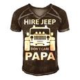 Hirejeep Dont Care Papa T-Shirt Fathers Day Gift Men's Short Sleeve V-neck 3D Print Retro Tshirt Brown