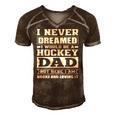 Hockey Dad Funny Dads Ice Hockey Men's Short Sleeve V-neck 3D Print Retro Tshirt Brown