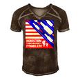 Houston I Have A Drinking Problem Funny 4Th Of July Men's Short Sleeve V-neck 3D Print Retro Tshirt Brown