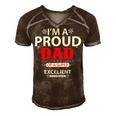 I Am A Proud Papa T-Shirt Fathers Day Gift Men's Short Sleeve V-neck 3D Print Retro Tshirt Brown