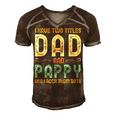 I Have Two Titles Dad And Pappy Retro Vintage Men's Short Sleeve V-neck 3D Print Retro Tshirt Brown