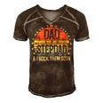 I Have Two Titles Dad And Stepdad Fathers Day Men's Short Sleeve V-neck 3D Print Retro Tshirt Brown