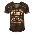 I Have Two Titles Daddy And Papaw I Rock Them Both Men's Short Sleeve V-neck 3D Print Retro Tshirt Brown