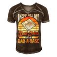 I Keep All My Dad Jokes In A Dad-A-Base Vintage Father Dad Men's Short Sleeve V-neck 3D Print Retro Tshirt Brown
