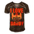 I Love My Bearded Daddy Fathers Day T Shirts Men's Short Sleeve V-neck 3D Print Retro Tshirt Brown