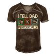 I Tell Dad Jokes Periodically Funny Vintage Fathers Day Men's Short Sleeve V-neck 3D Print Retro Tshirt Brown