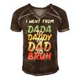 I Went From Dada To Daddy To Dad To Bruh Funny Fathers Day Men's Short Sleeve V-neck 3D Print Retro Tshirt Brown