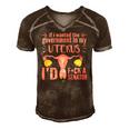 If I Wanted The Government In My Uterus Feminist Men's Short Sleeve V-neck 3D Print Retro Tshirt Brown