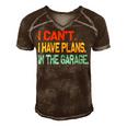 Ill Be In The Garage Funny Dad Work Repair Car Mechanic Men's Short Sleeve V-neck 3D Print Retro Tshirt Brown