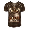 Im A Dad And Baker Funny Fathers Day & 4Th Of July Men's Short Sleeve V-neck 3D Print Retro Tshirt Brown