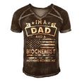 Im A Dad And Biochemist Funny Fathers Day & 4Th Of July Men's Short Sleeve V-neck 3D Print Retro Tshirt Brown