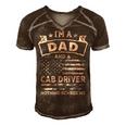 Im A Dad And Cab Driver Funny Fathers Day & 4Th Of July Men's Short Sleeve V-neck 3D Print Retro Tshirt Brown