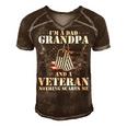 Im A Dad Grandpa Funny Veteran Fathers Day Men's Short Sleeve V-neck 3D Print Retro Tshirt Brown