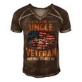 Im A Dad Uncle And A Veteran Fathers Day Fun 4Th Of July Men's Short Sleeve V-neck 3D Print Retro Tshirt Brown