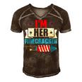 Im Her Firecracker 4Th Of July Matching Couple For Her Men's Short Sleeve V-neck 3D Print Retro Tshirt Brown
