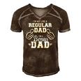 Im Not Like A Regular Dad Im A Bonus Dad Men's Short Sleeve V-neck 3D Print Retro Tshirt Brown