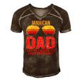 Jamaican Dad Retro Sunglasses Jamaica Fathers Day Men's Short Sleeve V-neck 3D Print Retro Tshirt Brown
