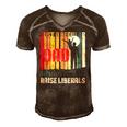Just A Regular Dad Trying Not To Raise Liberals Fathers Day Men's Short Sleeve V-neck 3D Print Retro Tshirt Brown