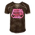 Kids Always A Daddys Girl Girls Daughter Men's Short Sleeve V-neck 3D Print Retro Tshirt Brown