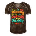 Kids This Is My Working In The Garage With Daddy Mechanic Men's Short Sleeve V-neck 3D Print Retro Tshirt Brown