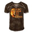 Lion Dad Dont Scare Me I Have 3 Daughters Funny Fathers Day Men's Short Sleeve V-neck 3D Print Retro Tshirt Brown