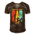 Living The Dad Life Retro Men's Short Sleeve V-neck 3D Print Retro Tshirt Brown
