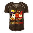 Lover Halloween Merry Christmas Happy 14 Shirt Men's Short Sleeve V-neck 3D Print Retro Tshirt Brown