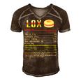 Lox Nutrition Facts Funny Christmas 12 Shirt Men's Short Sleeve V-neck 3D Print Retro Tshirt Brown