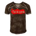 M Turkey Flag Futball Turkish Soccer 9 Shirt Men's Short Sleeve V-neck 3D Print Retro Tshirt Brown