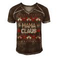 Mama Claus Christmas Ugly Sweater V2 Men's Short Sleeve V-neck 3D Print Retro Tshirt Brown