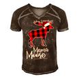 Mama Moose Matching Family Christmas 506 Shirt Men's Short Sleeve V-neck 3D Print Retro Tshirt Brown