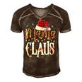 Mama Nana Claus Christmas Pajamas 505 Shirt Men's Short Sleeve V-neck 3D Print Retro Tshirt Brown