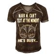 Mark M Cant Text At The Moment Hes Busy Men's Short Sleeve V-neck 3D Print Retro Tshirt Brown