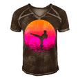 Martial Arts Womens Silhouette Retro 169 Shirt Men's Short Sleeve V-neck 3D Print Retro Tshirt Brown